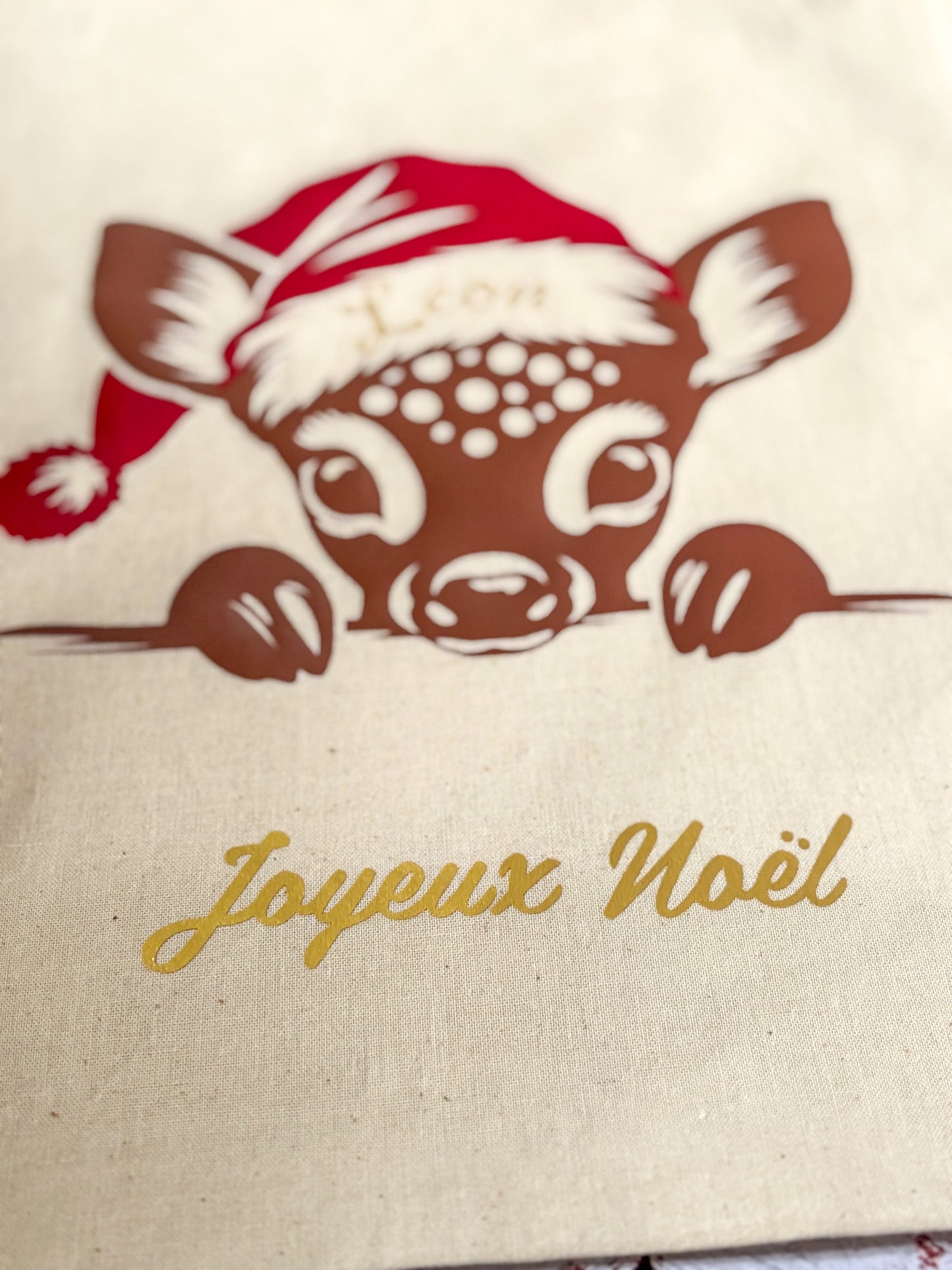 Hotte de Noël petit renne.