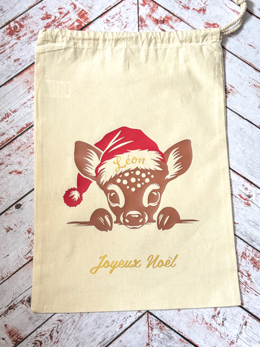 Hotte de Noël petit renne.