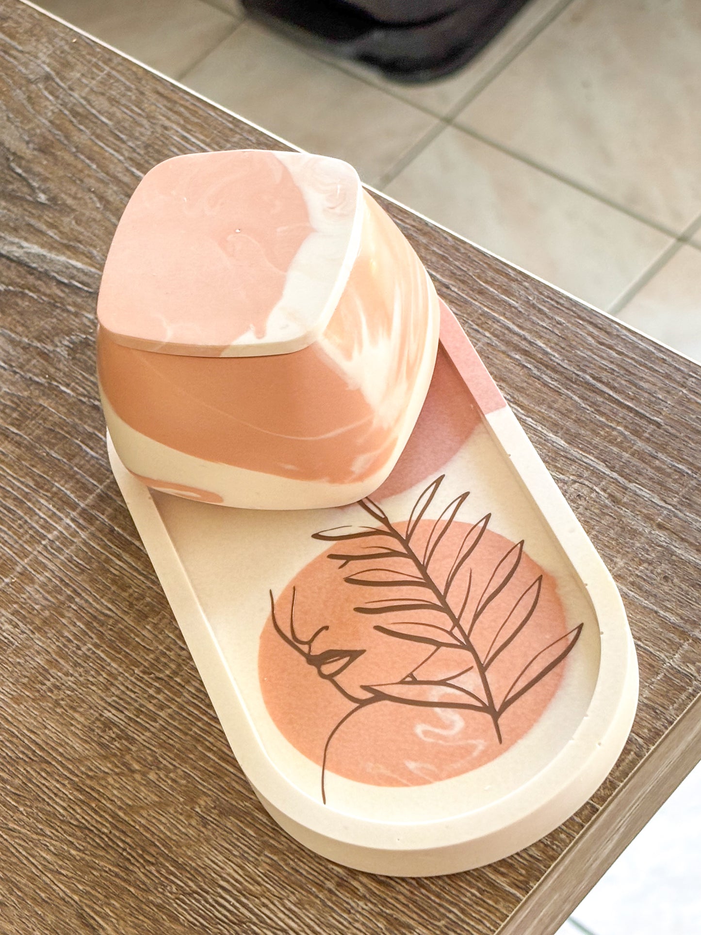 Plateau ovale terracotta