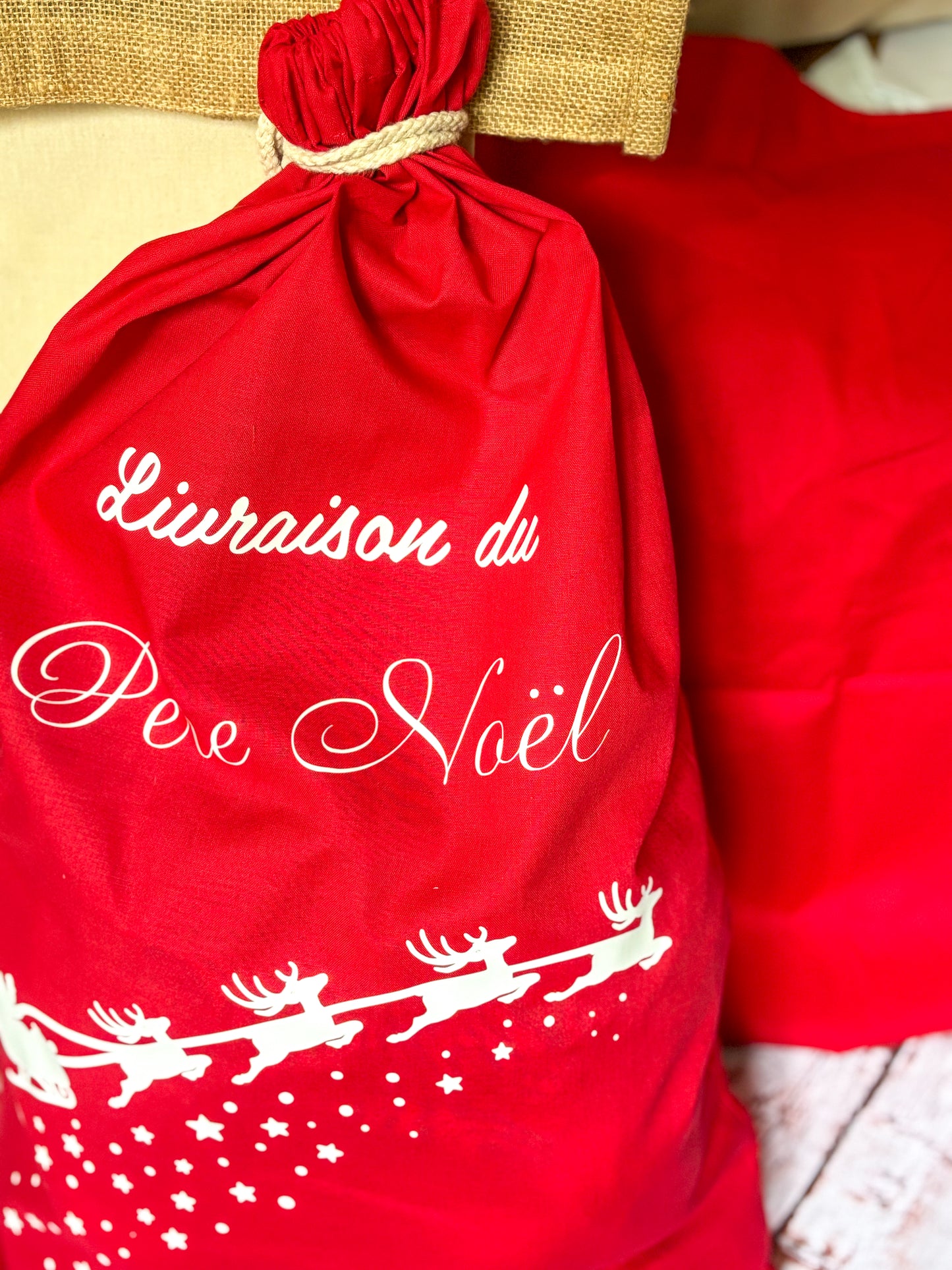 Hotte de Noël rouge