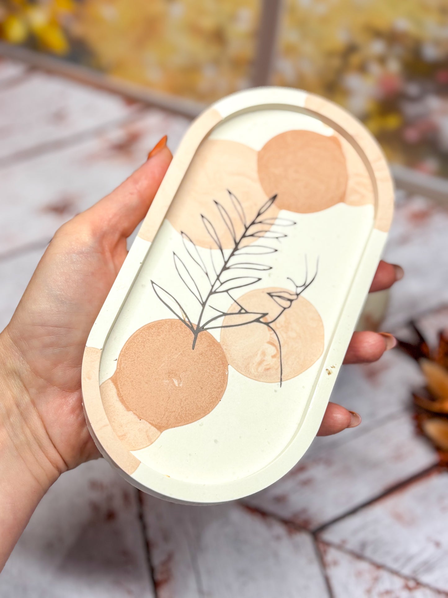Plateau femme feuille