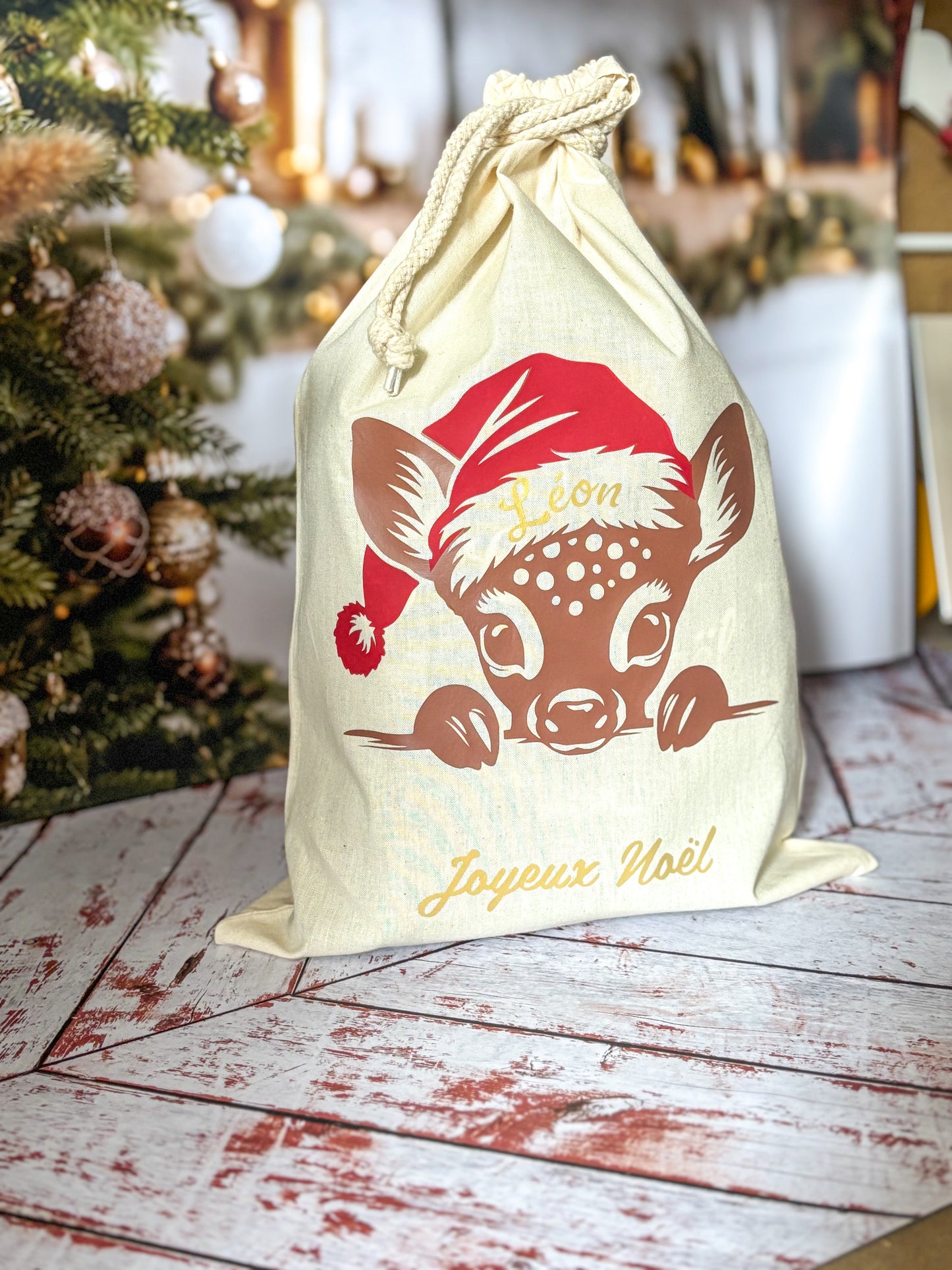 Hotte de Noël petit renne.