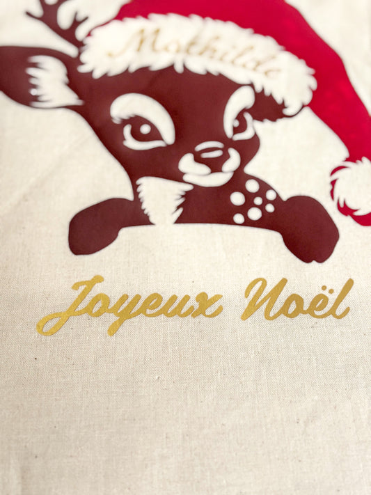 Hotte de Noël petit renne