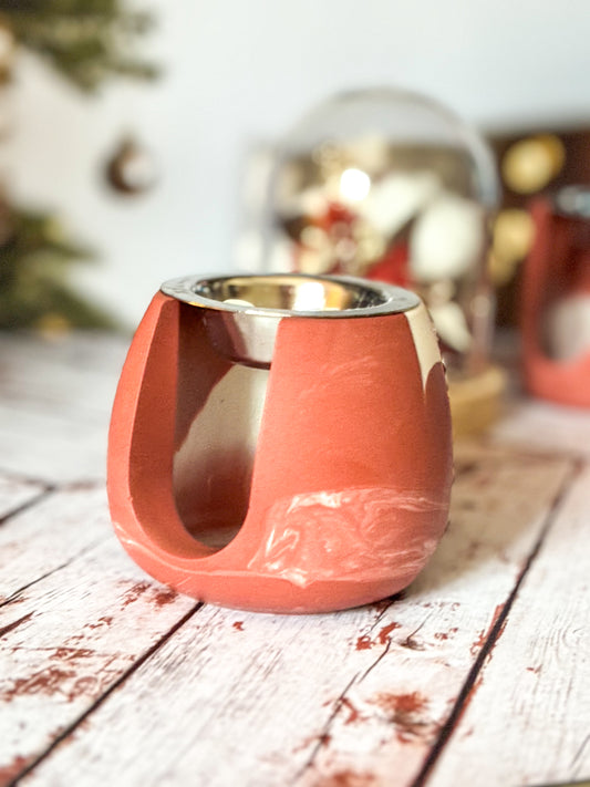 Brûle-parfum rond Artisanal en Jesmonite pour Fondants Parfumées