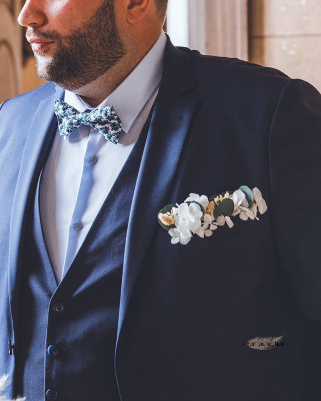 Boutonnière en Fleurs Séchées pour Homme