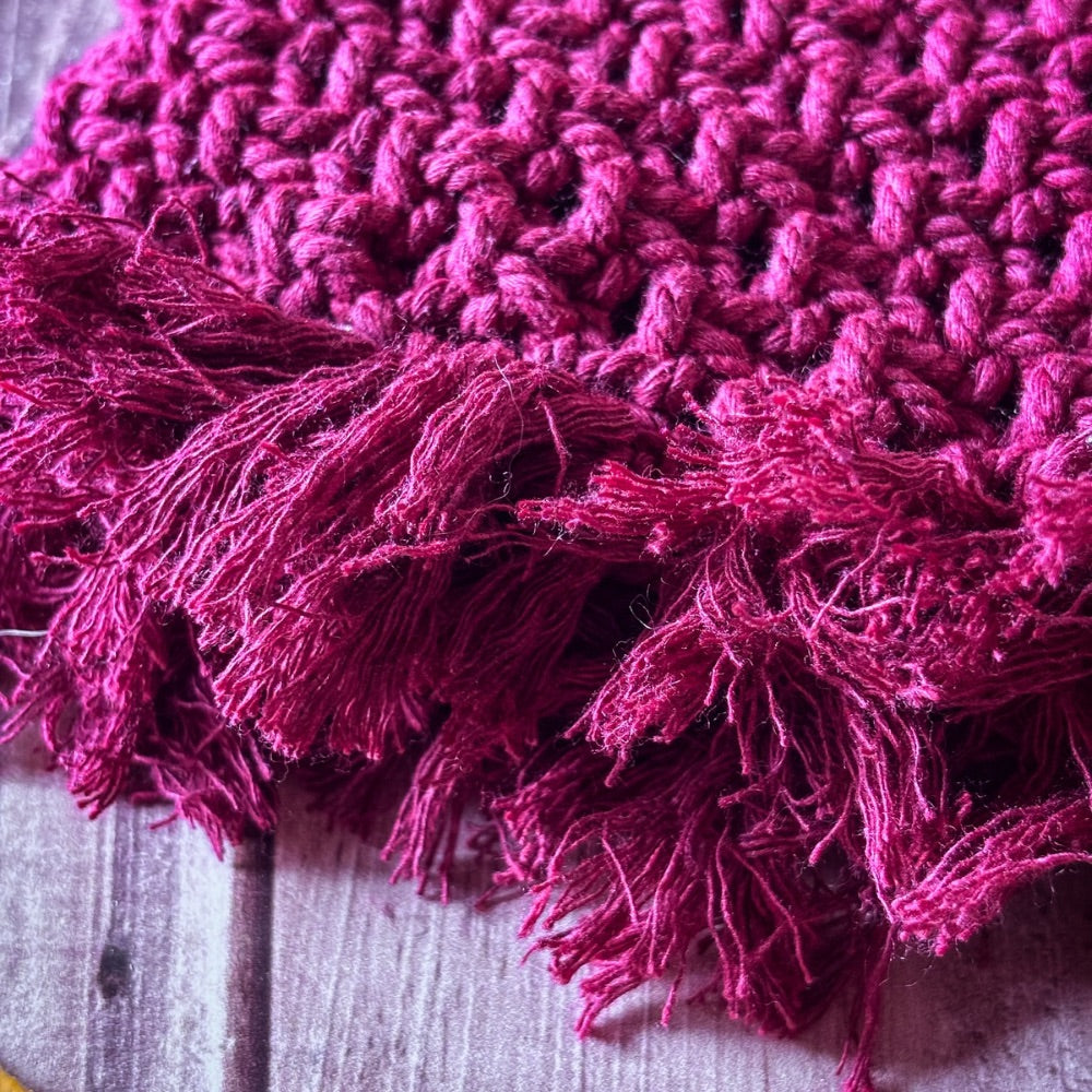 Grand Sac en Macramé Bordeaux - Fait Main