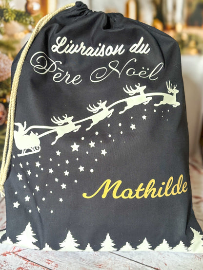 Hotte de Noël bleue