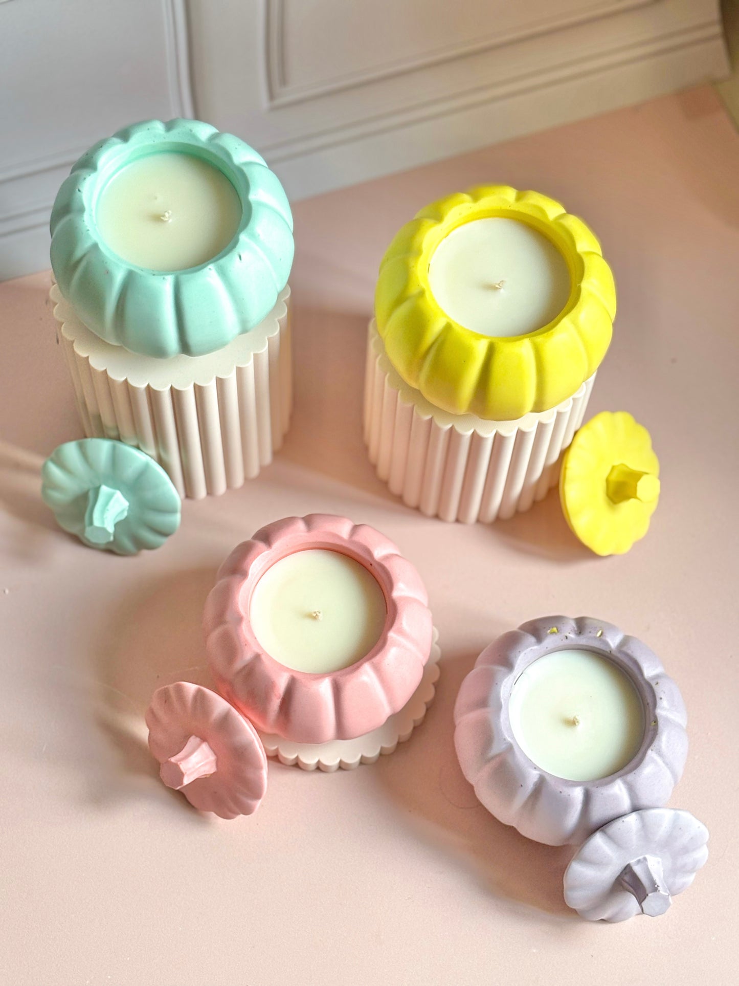 Bougie citrouille pastel