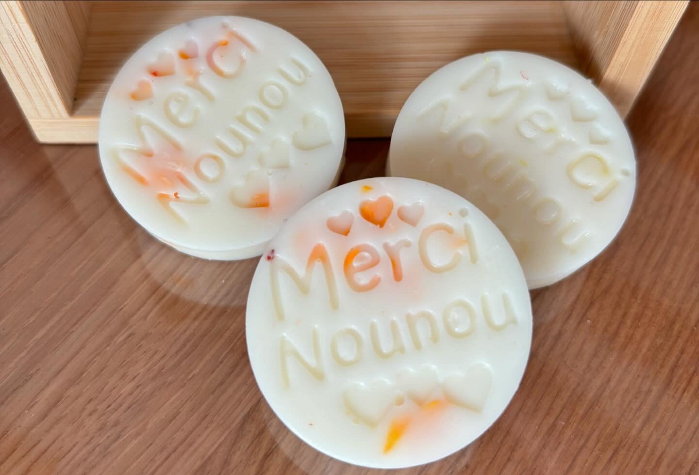 4 Fondants parfumés artisanal "Merci Nounou"