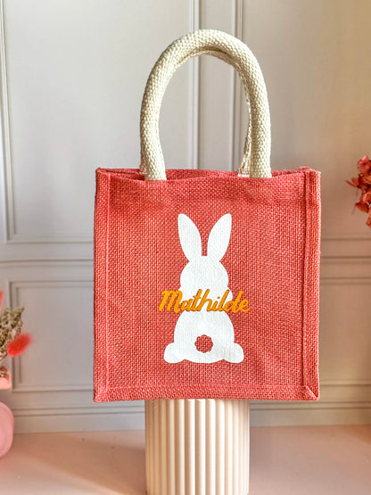 Sac de Pâques lapin (prénom personnalisé)
