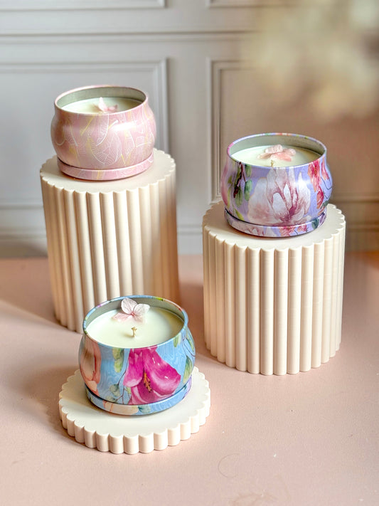 Bougie printanière fleurie (inspiration Bridgerton)