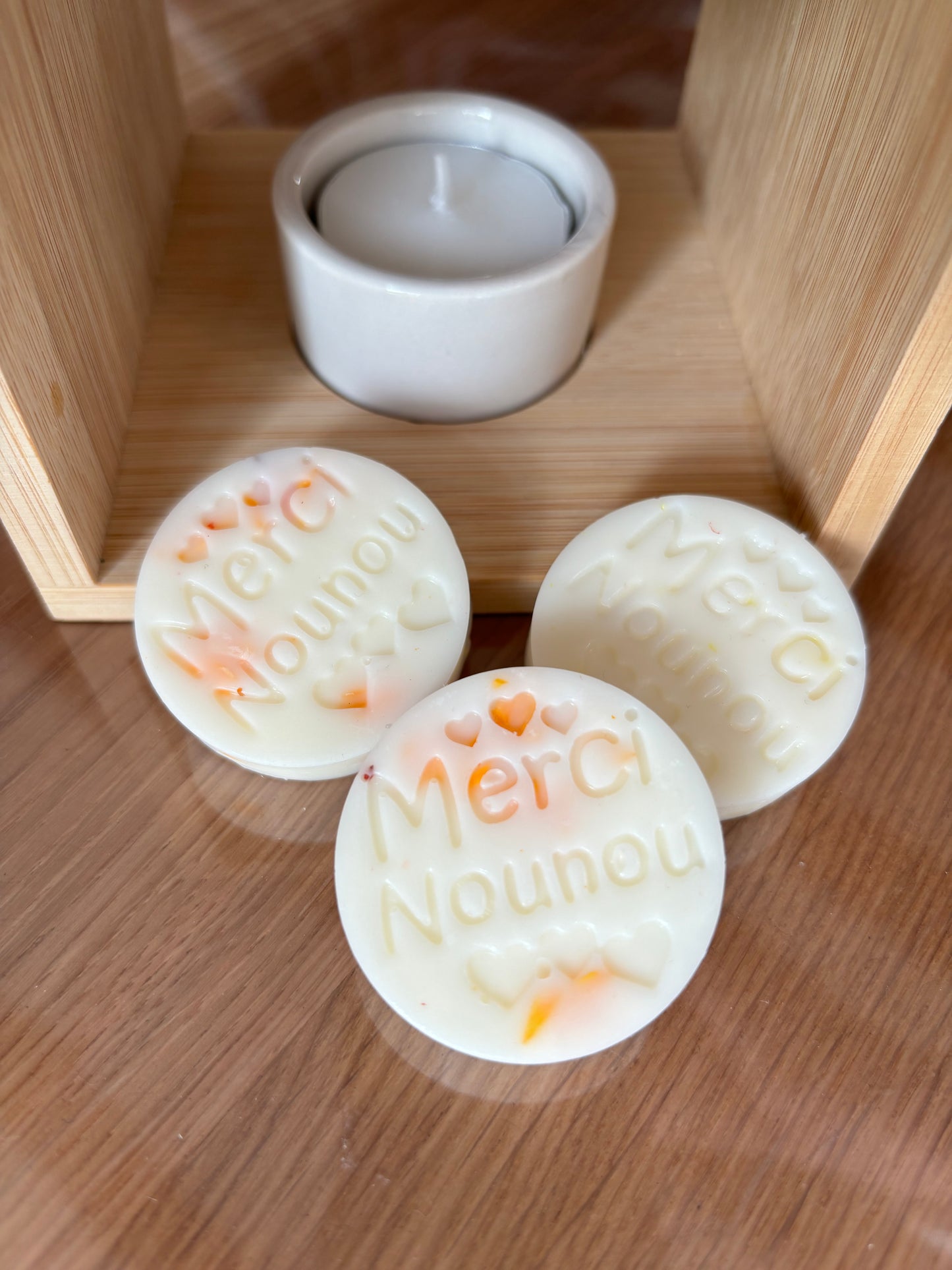 4 Fondants parfumés artisanal "Merci Nounou"