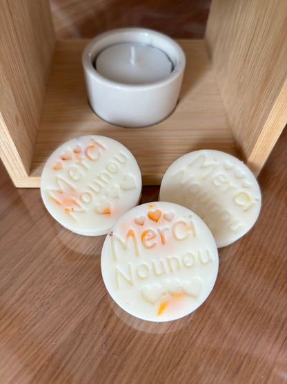 4 Fondants parfumés artisanal "Merci Nounou"