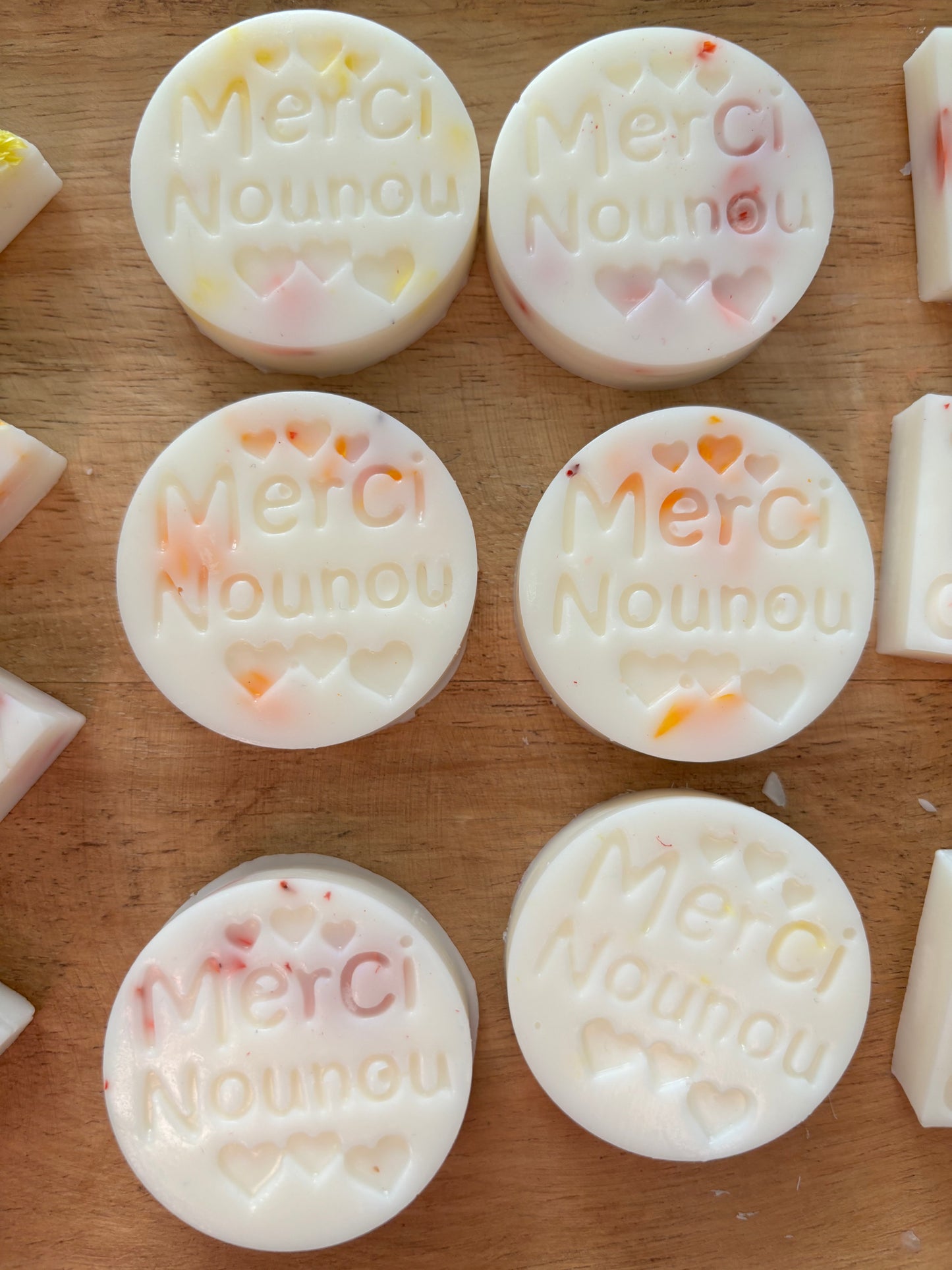 4 Fondants parfumés artisanal "Merci Nounou"