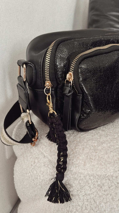 Porte-clé Macramé Artisanal avec Pompon - Accessoire Bohème Chic