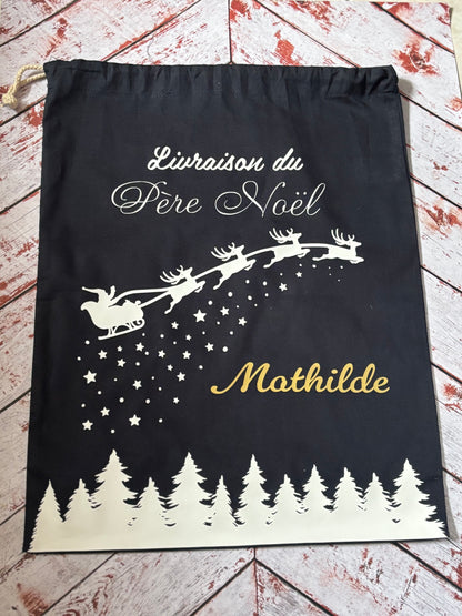 Hotte de Noël bleue
