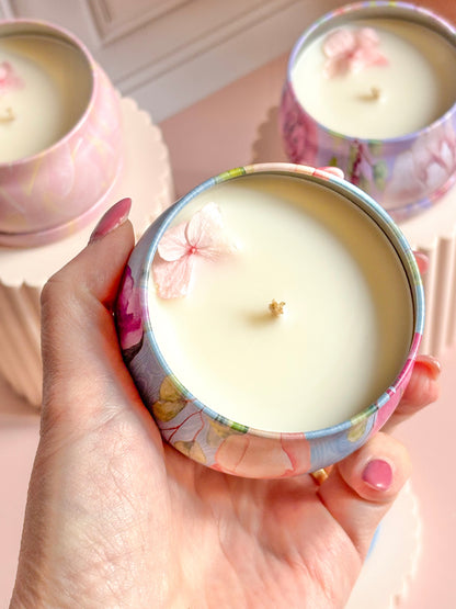 Bougie printanière fleurie (inspiration Bridgerton)