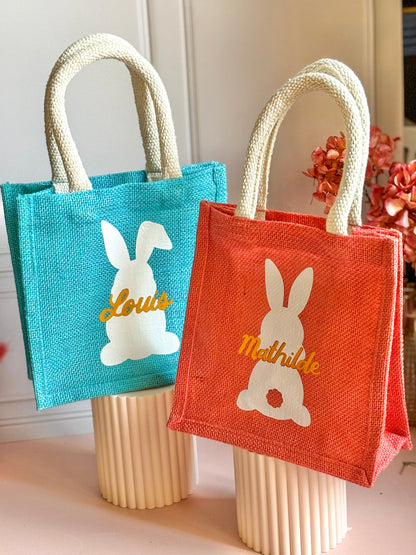 Sac de Pâques lapin (prénom personnalisé)