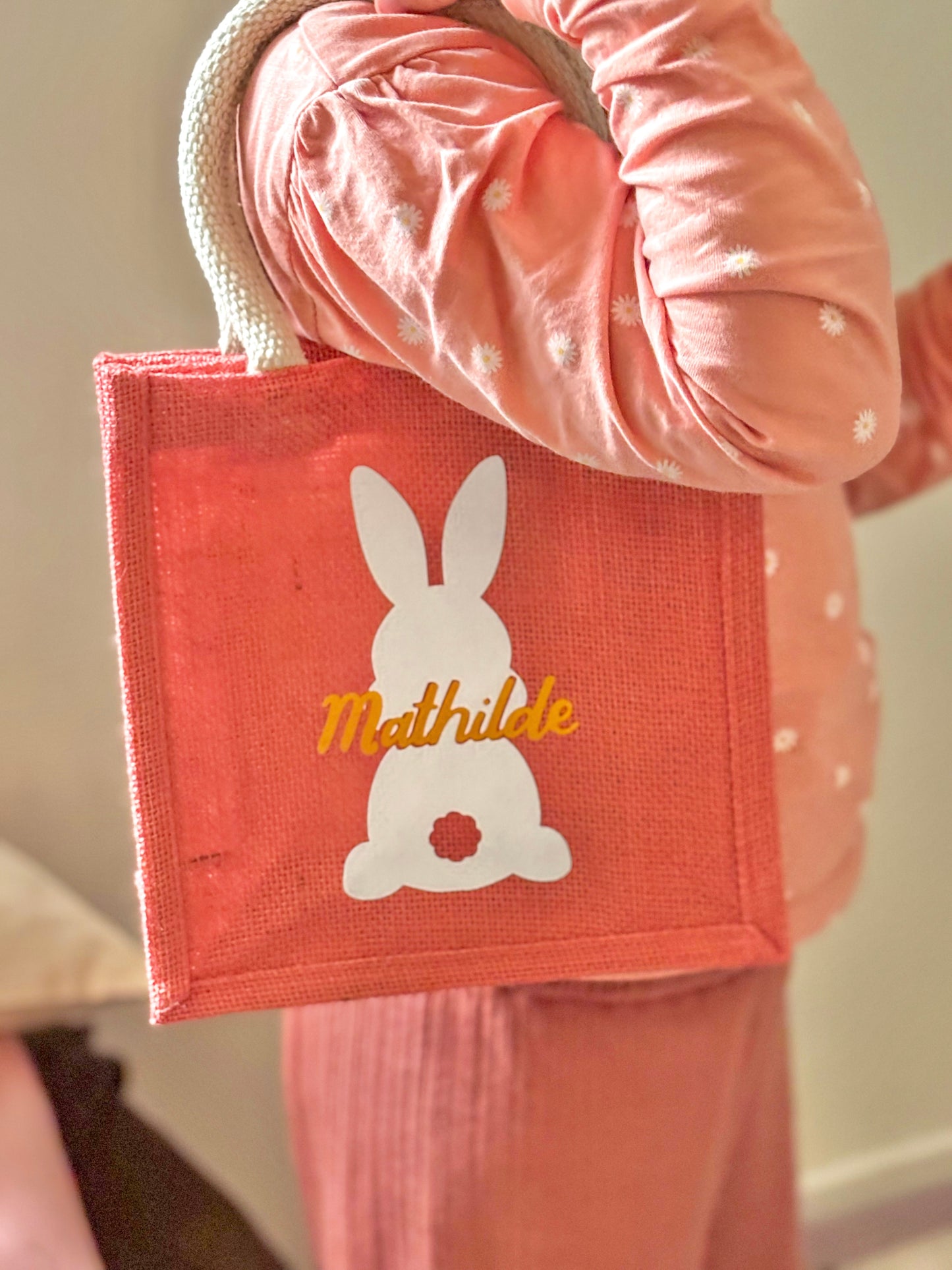 Sac de Pâques lapin (prénom personnalisé)