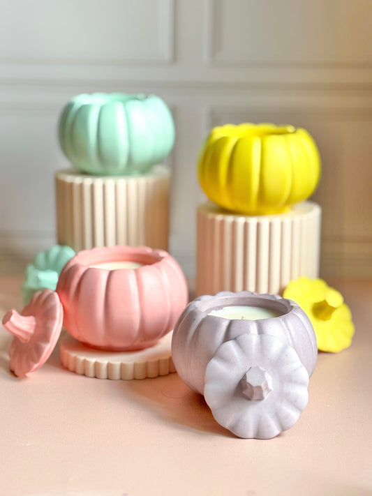 Bougie citrouille pastel