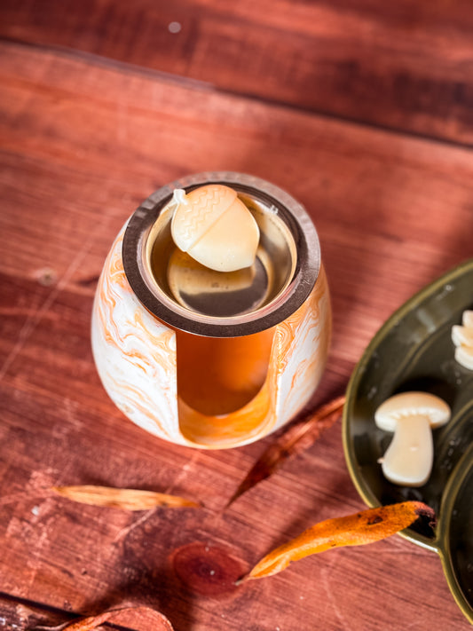 Brûle-parfum rond Artisanal en Jesmonite pour Fondants Parfumées