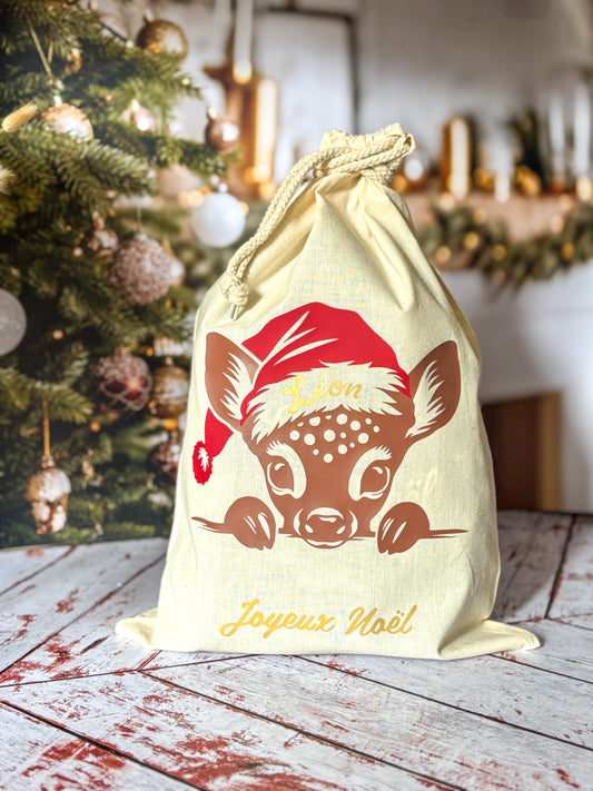 Hotte de Noël petit renne.