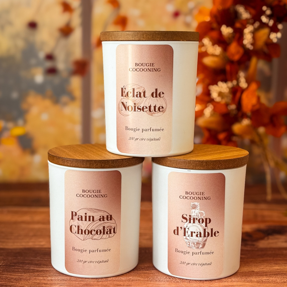 Bougie Cocooning "Cocon d'Automne" 200g de réconfort