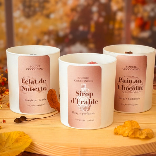 Bougie Cocooning "Cocon d'Automne" 200g de réconfort