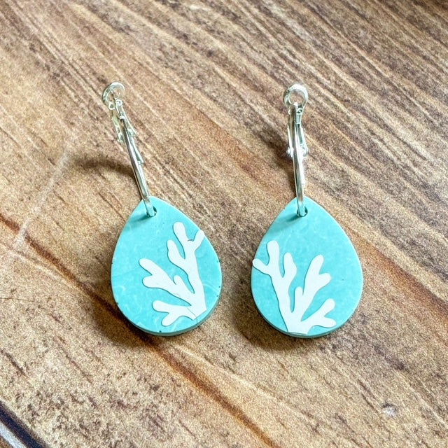 Boucles d'Oreilles Océan en Jesmonite | Bijoux Artisanaux Été