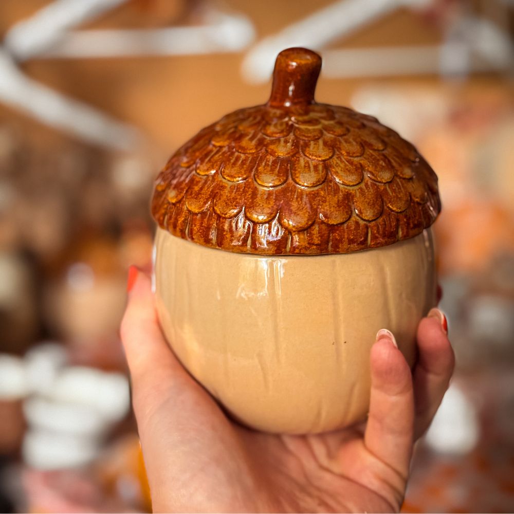 Bougie Gland en Céramique avec Couvercle - Parfum d'Automne au Choix | Édition Limitée