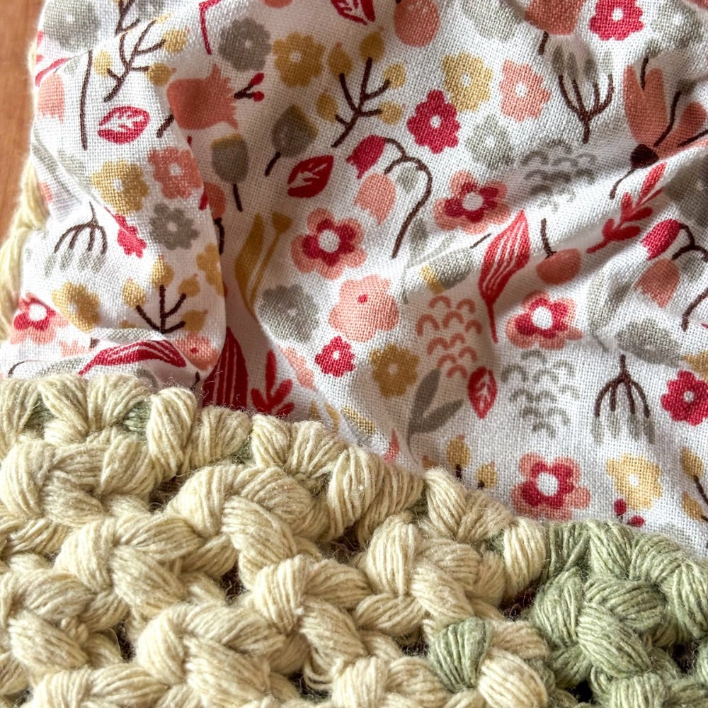 Pochette Macramé Crème & Vert Sage - Fait Main